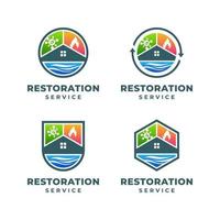 ensemble de bâtiment restauration prestations de service logo