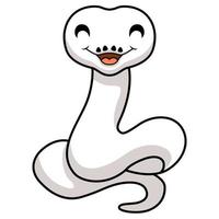 mignonne blanc leucistique Balle python serpent dessin animé vecteur