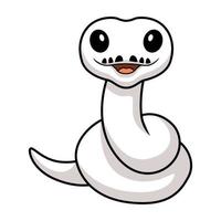 mignonne blanc leucistique Balle python serpent dessin animé vecteur