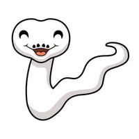 mignonne blanc leucistique Balle python serpent dessin animé vecteur