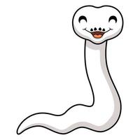 mignonne blanc leucistique Balle python serpent dessin animé vecteur