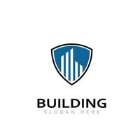 vecteur de conception de logo de construction de bâtiment
