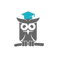 modèle de vecteur de conception de diplôme de hibou chapeau isolé