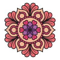 vecteur main tiré griffonnage mandala. coloration mandala. blanc contour floral mandala pour henné, Mehndi, tatouage, et décoration. vecteur illustration.