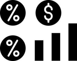style d'icône de taux d'intérêt vecteur