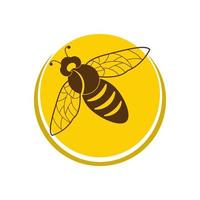 icône de conception d'illustrations de logo d'abeille vecteur