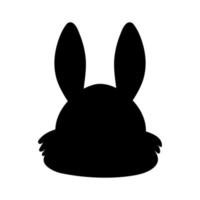 lapin tête silhouette vecteur illustration sur blanc Contexte