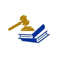 modèle d'icône de vecteur de conception de livre cabinet de justice juridique isolé