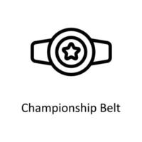 championnat ceinture vecteur contour Icônes. Facile Stock illustration Stock