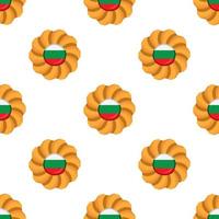 modèle biscuit avec drapeau pays Bulgarie dans savoureux biscuit vecteur