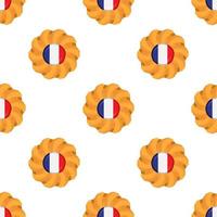 modèle biscuit avec drapeau pays France dans savoureux biscuit vecteur