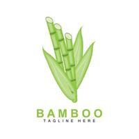 bambou logo, vert plante conception, la nature arbre vecteur, illustration icône vecteur