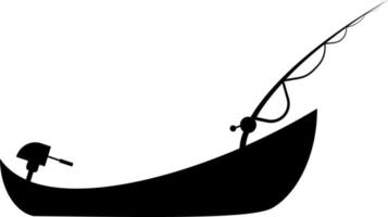pêche, bateau, icône. été vecteur icône noir mince plat symbole de tourisme pour la toile et app développement isolé sur blanc Contexte. vecteur sur blanc Contexte