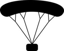 parachute, boîte, icône. été vecteur icône noir mince plat symbole de tourisme pour la toile et app développement isolé sur blanc Contexte. vecteur sur blanc Contexte