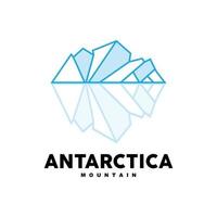 iceberg logo, antarctique montagnes vecteur dans la glace bleu couleur, la nature conception, produit marque illustration modèle icône