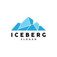 iceberg logo, antarctique montagnes vecteur dans la glace bleu couleur, la nature conception, produit marque illustration modèle icône