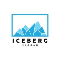 iceberg logo, antarctique montagnes vecteur dans la glace bleu couleur, la nature conception, produit marque illustration modèle icône