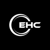 création de logo de lettre ehc en illustration. logo vectoriel, dessins de calligraphie pour logo, affiche, invitation, etc. vecteur