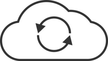 nuage, recharger ligne icône. simple, moderne plat vecteur illustration pour mobile application, site Internet ou bureau app sur gris Contexte