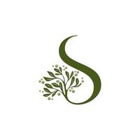 lettre s luxe olive pétrole arbre logo icône vecteur