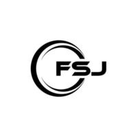création de logo de lettre fsj en illustration. logo vectoriel, dessins de calligraphie pour logo, affiche, invitation, etc. vecteur