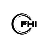 fhi lettre logo conception dans illustration. vecteur logo, calligraphie dessins pour logo, affiche, invitation, etc.