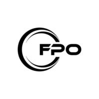fpo lettre logo conception dans illustration. vecteur logo, calligraphie dessins pour logo, affiche, invitation, etc.