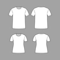 contour plat blanc T-shirt vecteur