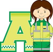 une est pour ambulance la personne alphabet apprentissage illustration vecteur