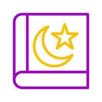 coran icône bicolore violet Jaune style Ramadan illustration vecteur élément et symbole parfait.