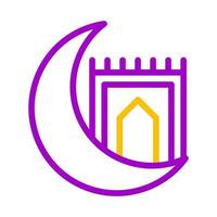 couverture icône bicolore violet Jaune style Ramadan illustration vecteur élément et symbole parfait.