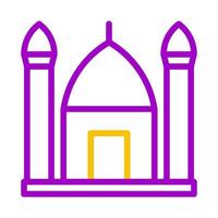 mosquée icône bicolore violet Jaune style Ramadan illustration vecteur élément et symbole parfait.