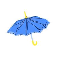 dessin animé bleu parapluie ouvert voir. vecteur