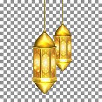 3d illustration de arabe islamique lanterne avec réaliste Regardez vecteur