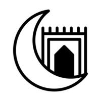 couverture icône bichromie noir style Ramadan illustration vecteur élément et symbole parfait.