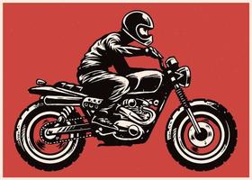 main dessin style homme équitation brouilleur style moto vecteur