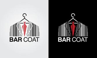 manteau logo conception avec code à barre vecteur