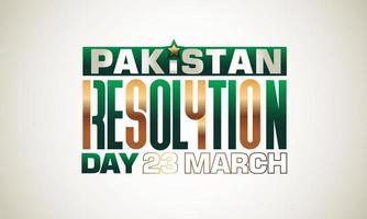 Pakistan résolution journée faute de frappe logo conception vecteur