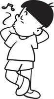garçon sifflement dessin animé griffonnage kawaii anime coloration page mignonne illustration dessin personnage chibi manga bande dessinée vecteur