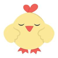 griffonnage plat clipart mignonne peu poussin vecteur