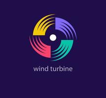 vent turbine logo. moderne linéaire et coloré conception. logo modèle. élégant, luxe, prime vecteur