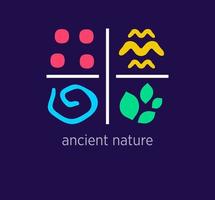Créatif ancien Naturel fleur logo conception. moderne conception couleur. biologique mode de vie logo modèle. vecteur. vecteur