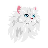chat visage portrait. mignonne blanc chat. vecteur illustration.
