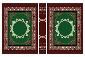 la conception de typographie de couverture de livre arabe classique est créée avec un bel ornement islamique vecteur