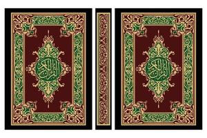 islamique livre couverture or conception vecteur