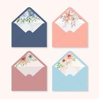 magnifique enveloppe collections pour mariage carte vecteur