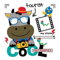 une peu vache le cool touristique marrant animal dessin animé vecteur