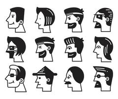 illustration d'avatars de visage humain vecteur