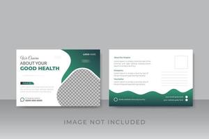 médical carte postale conception modèle avec pente couleurs vecteur