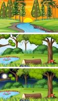 différents types de scènes horizontales de forêt vecteur